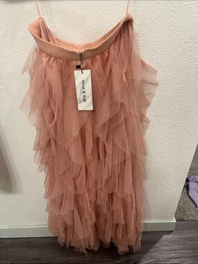 Vici Blush Pink Layered Tulle Maxi Skirt